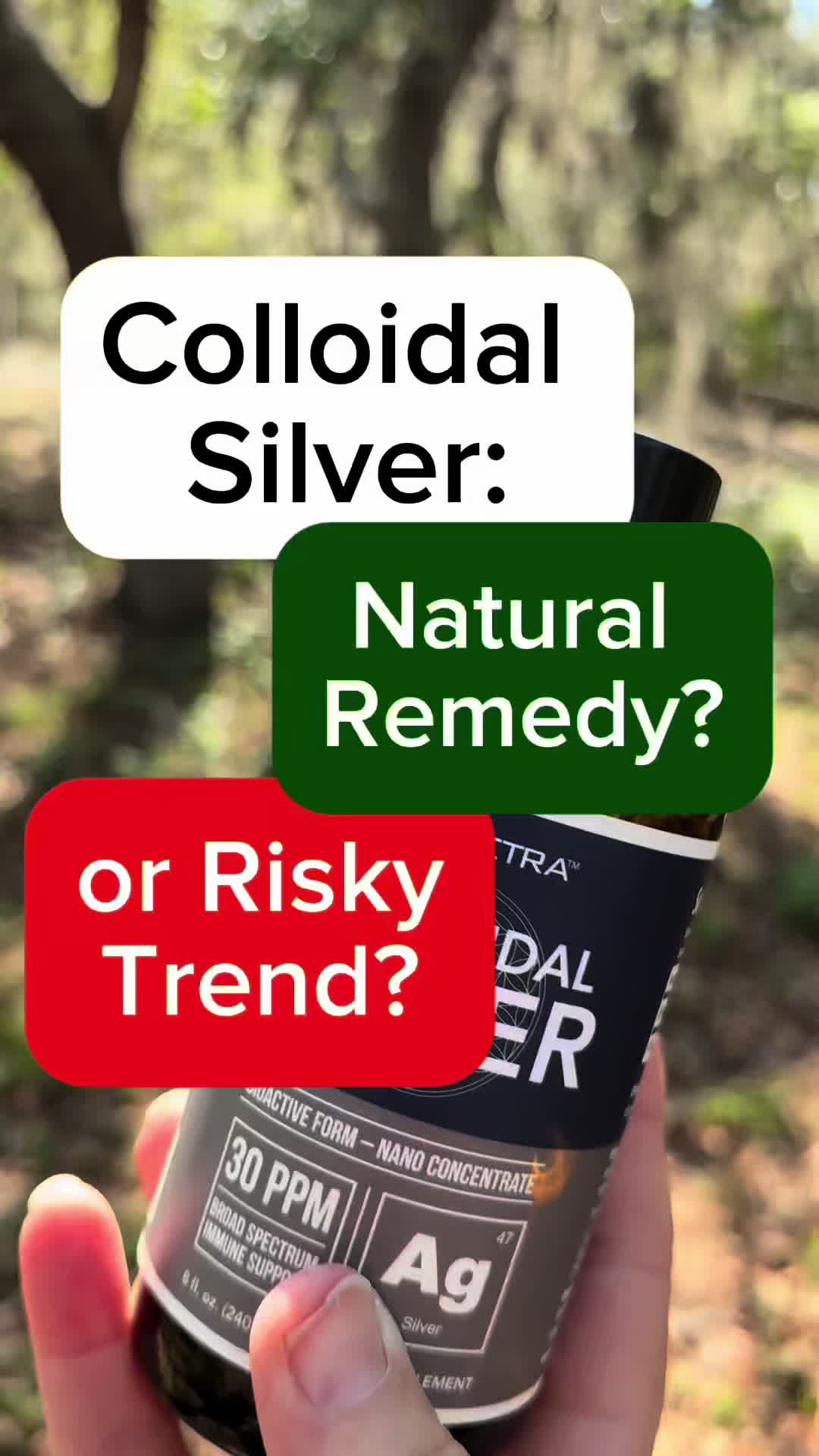 TikTok post by @crunchyhealth4u for Triquetra Health. Caption reads: For centuries, silver has been trusted for I t’s....