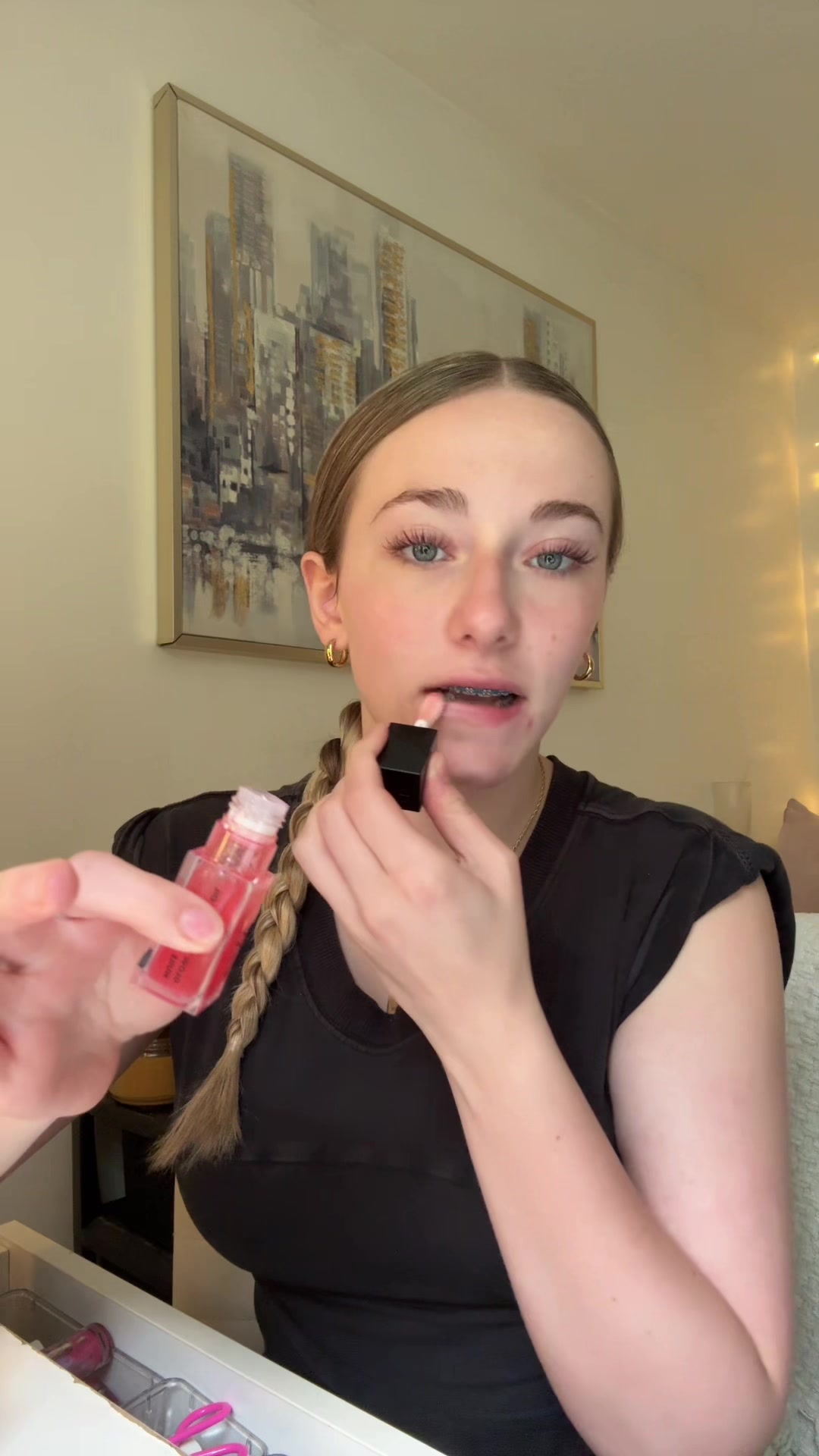 TikTok post by @ellaa.wall for ILIA Beauty. Caption reads: [...] #cleanmakeup @Kosas @ILIA Beauty @rhode skin....