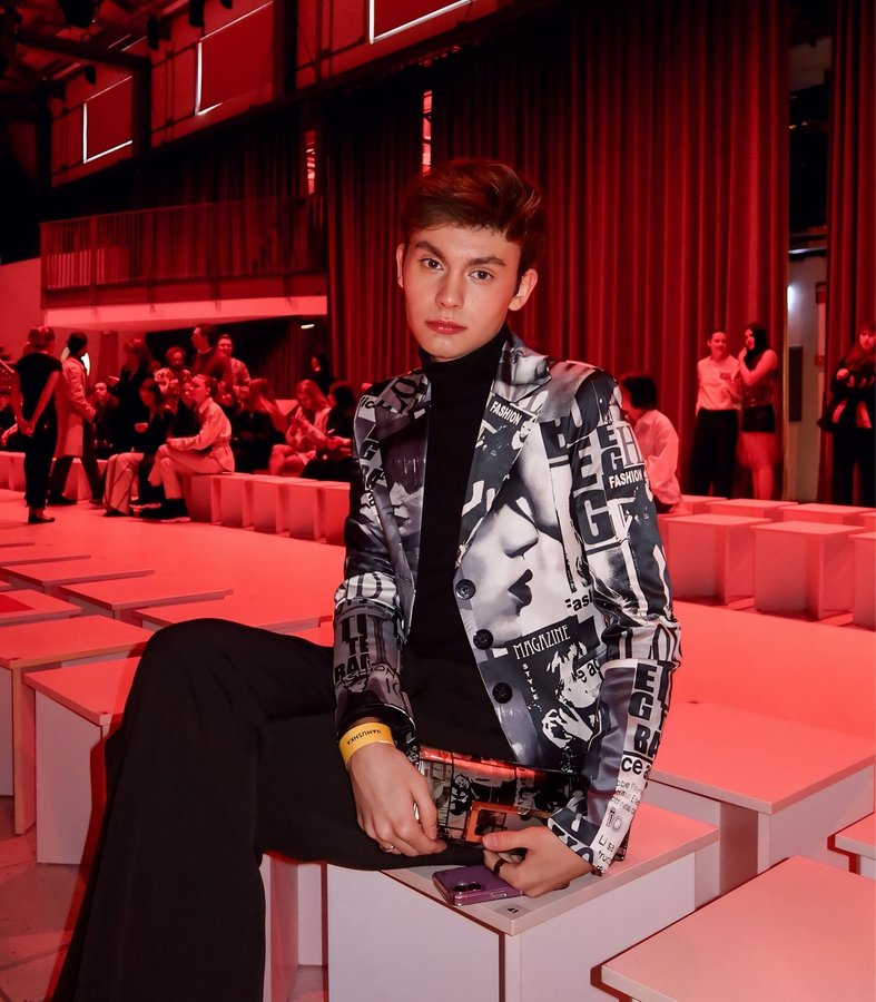 Instagram post by @zsombor.radics for Nanushka. Caption reads: reklám | Fashion week party @bcefw 🖤.