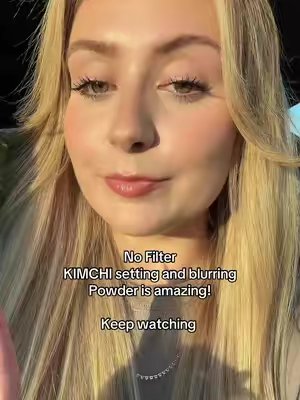 TikTok post by @eliizabethmans for KimChi Chic Beauty. Caption reads: No filters @KimChi Chic Beauty #kimchi #beauty....