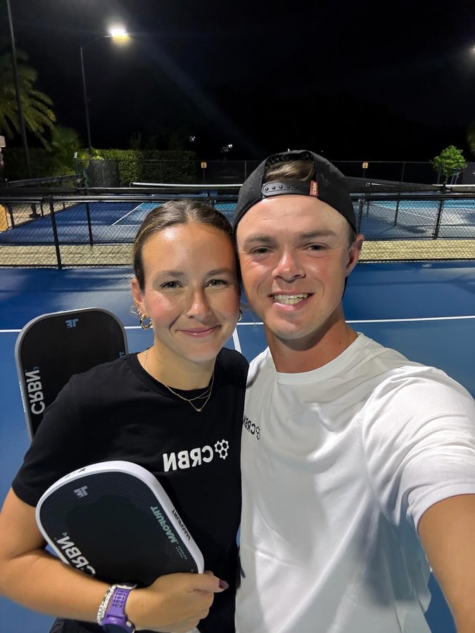 Instagram post by @prestons.playbook for Crbn Pickleball. Caption reads: [...] — We’re officially partnering with....