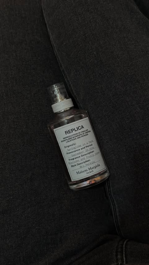 Instagram post by @margauxein for Maison Margiela Fragrances. Caption reads: [...] a new baby to the shelf....