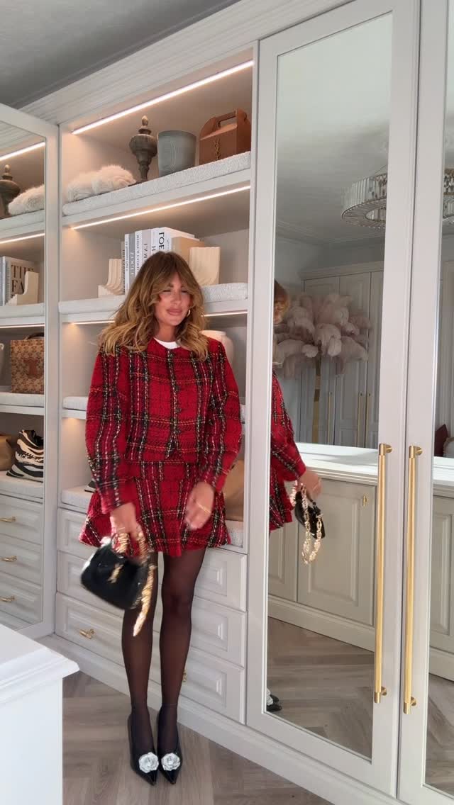 Instagram post by @taramays25 for River Island. Caption reads: Get up, dress up, life’s too short to save....