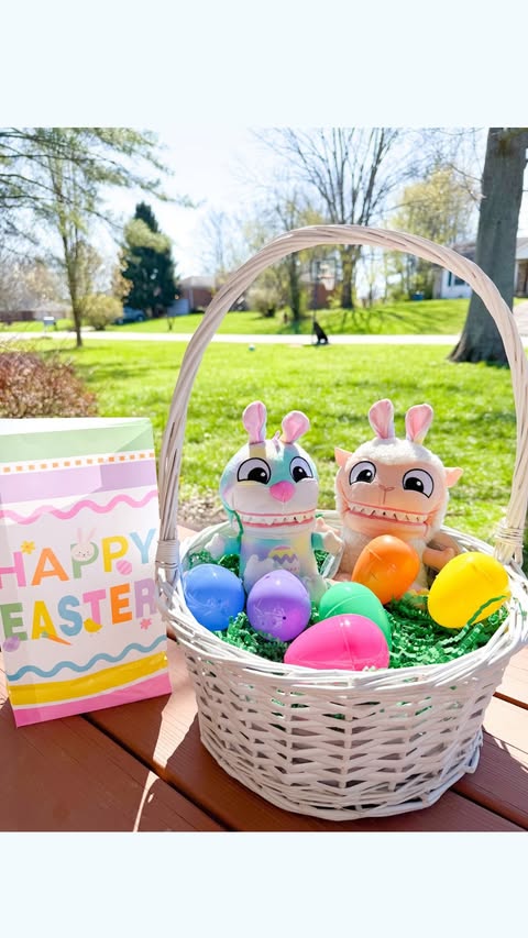 Instagram post by @dunnfamilyfun for MomSelect. Caption reads: Add a pop of fun to your Easter basket—with these....