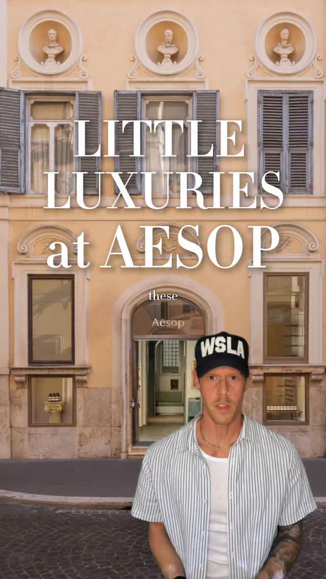 Instagram post by @calebulf for Aesop. Caption reads: Little Luxuries @aesop 

#design #productdesign....