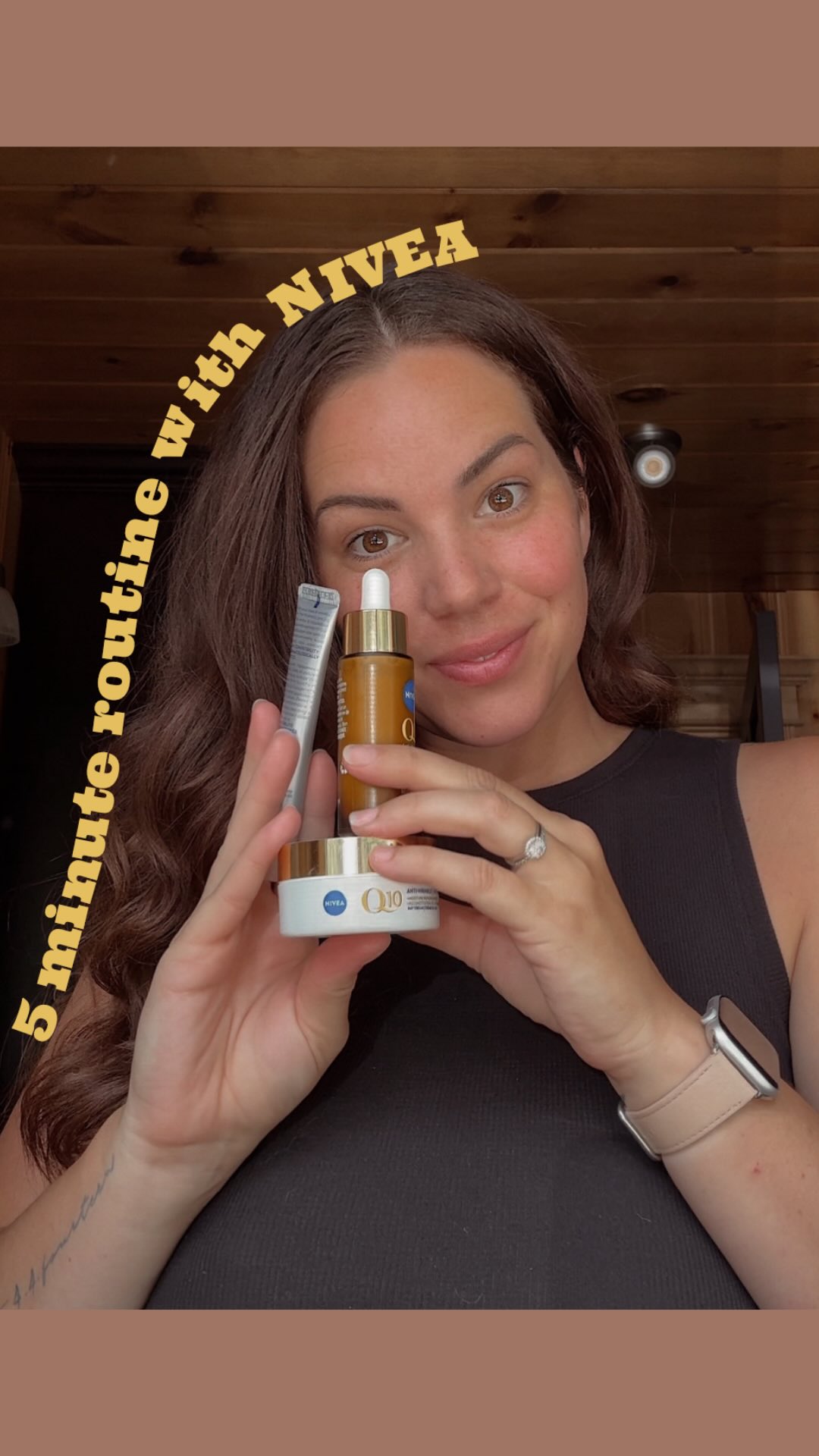 Instagram post by @sheridaningalls for NIVEA Canada. Caption reads: Matt took the kids up early so I could enjoy some....