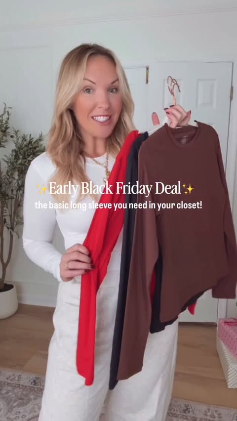 Instagram post by @carly_heasley for PUMIEY. Caption reads: Closet staple sale alert! Comment ‘BASIC’ and I’ll....