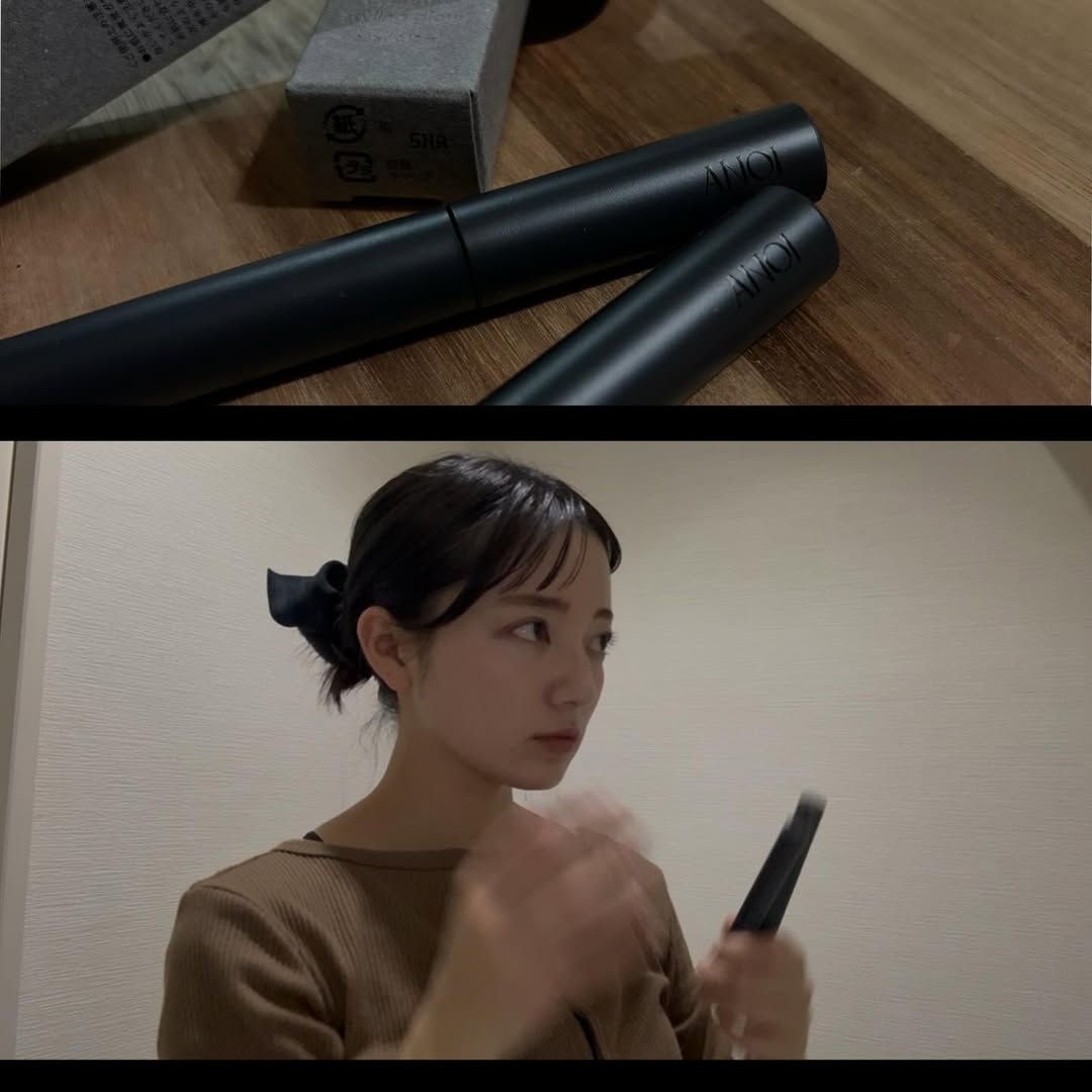 Instagram post by @___oishiikimuchi for ANOI (アノイ). Caption reads: Recent makeup gifted from @anoi.official slim....