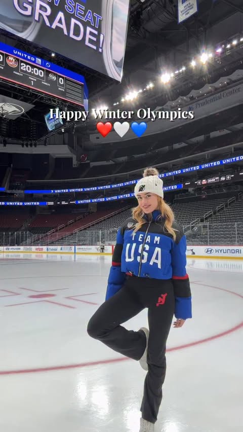 Instagram post by @alessandralucia for Fanatics. Caption reads: [...] Olympics 🥹🔥 Jacket by the amazing....