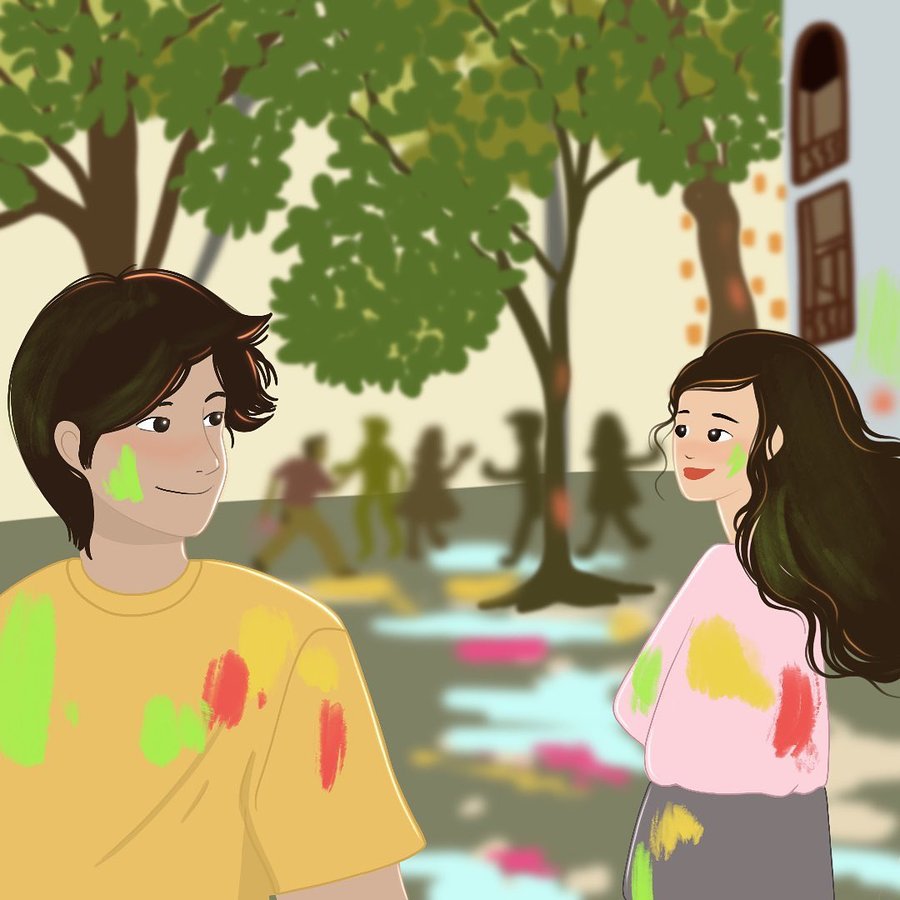 Instagram post by @_.creativetales8._ for Happn. Caption reads: The most beautiful encounters happen when we least....