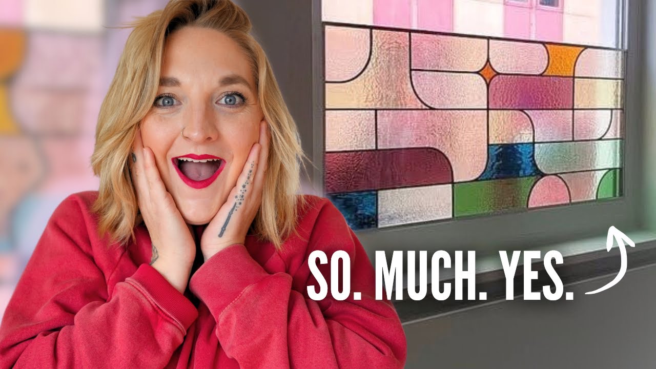 YouTube post by @diyinprogress for ISOtunes. Caption reads: i design & build a MASSIVE Stained Glass Window....