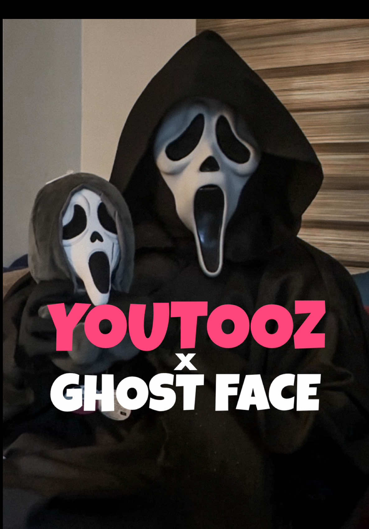 TikTok post by @migolitow for Youtooz. Caption reads: Get your little Ghostface now from @Youtooz!.