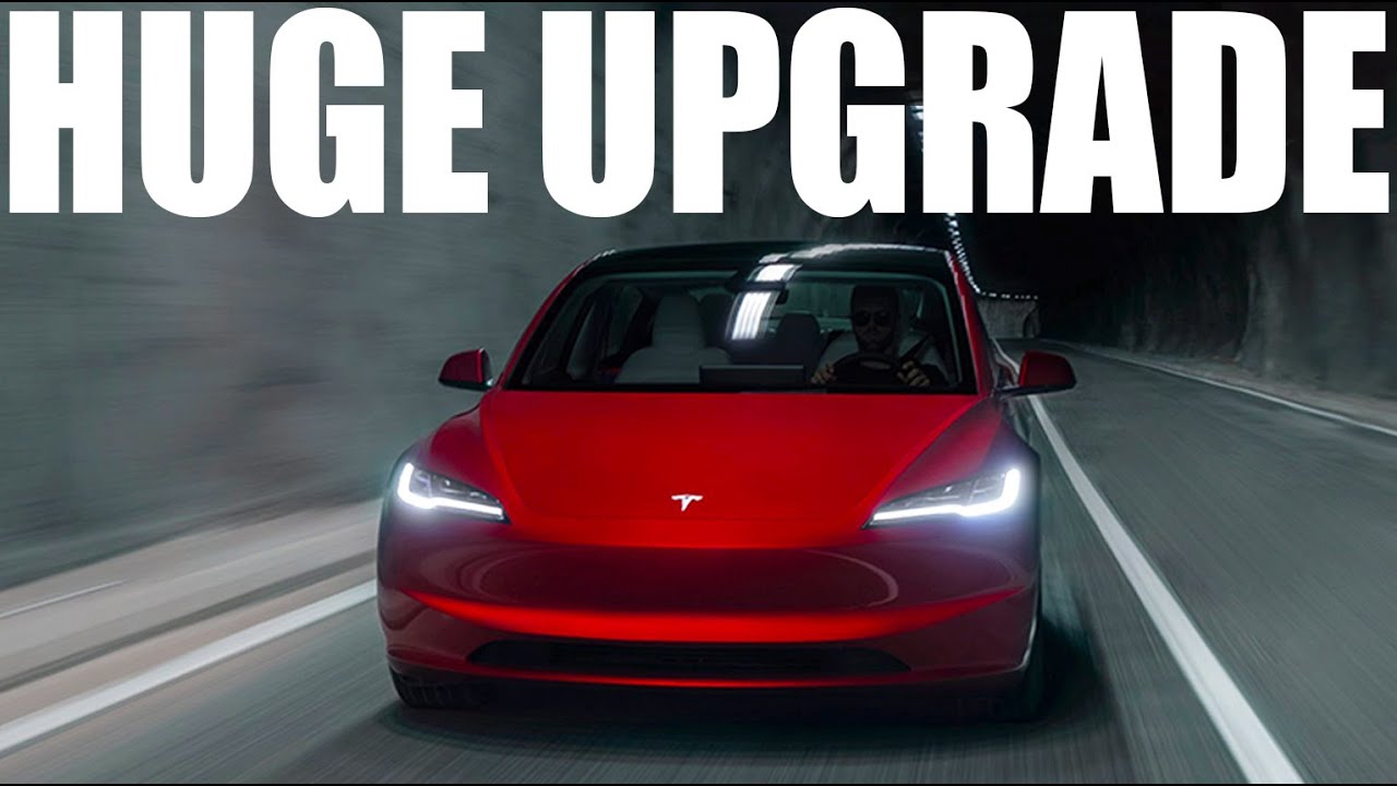 YouTube post by @heyJohnEe for MagBak. Caption reads: Tesla Reveals Early HW5 Camera Upgrades For New....