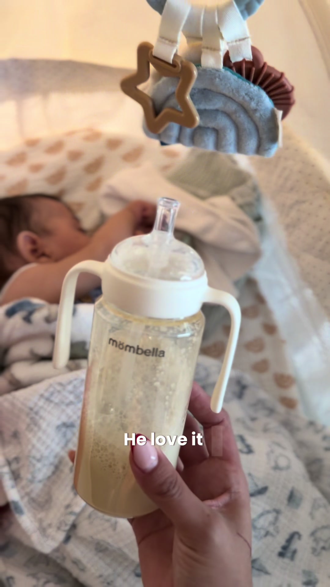 TikTok post by @sweetyseptiem for mombella official. Caption reads: @MombellaUS #mombella #babybottle #baby #bottle.
