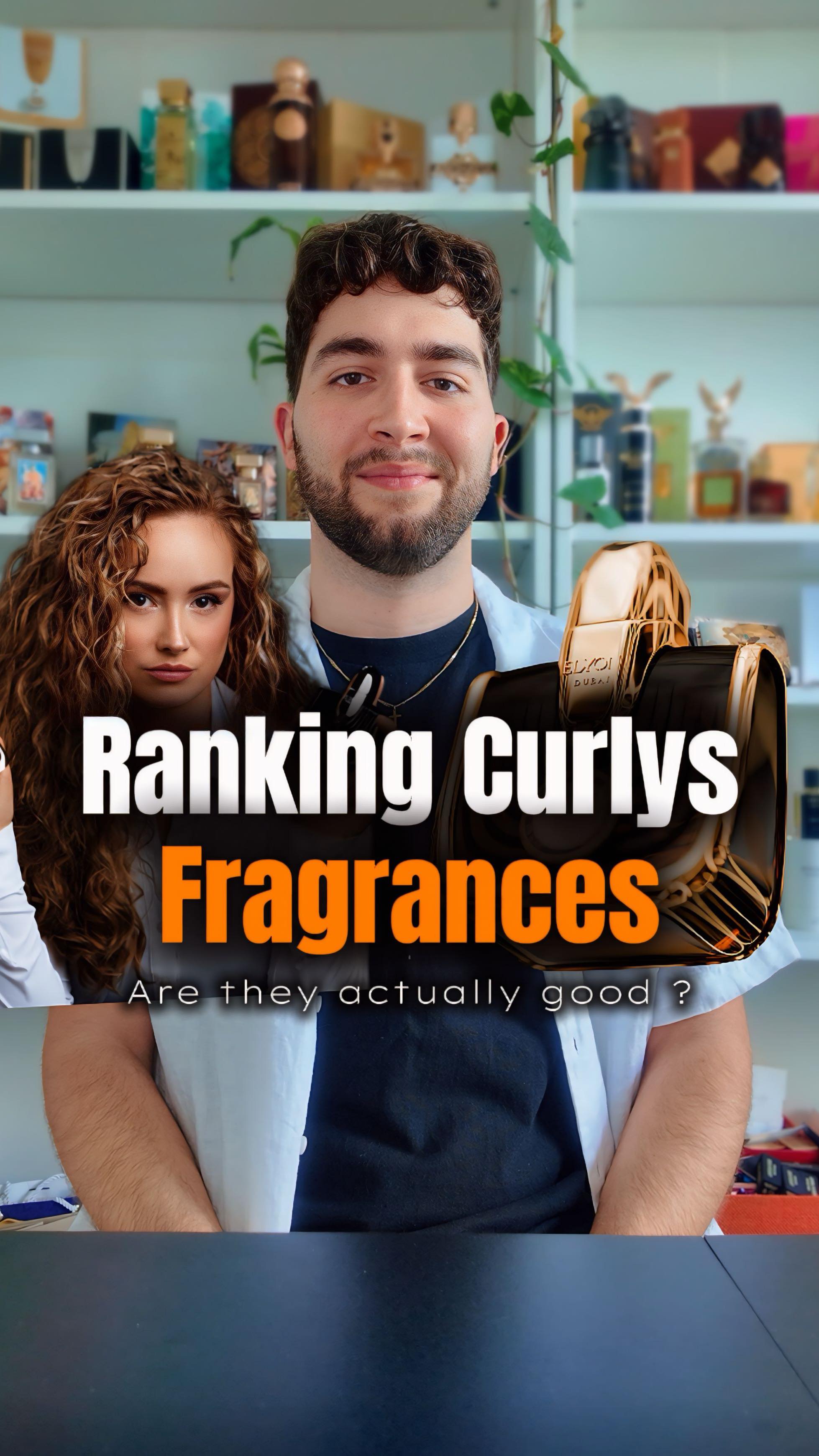 Instagram post by @rnscentbubble for Elyon Dubai. Caption reads: Rating @curlyfragrance fragrances , are they good....