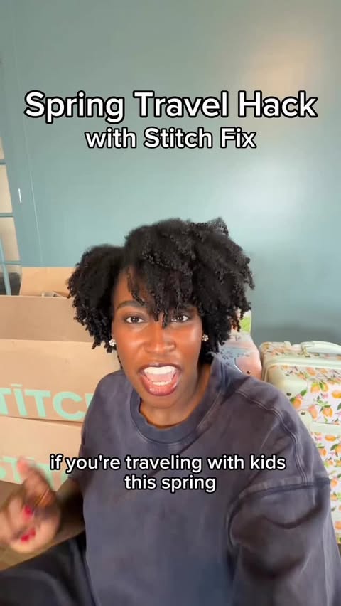 Instagram post by @jeenawilder for Stitch Fix. Caption reads: [...] vacation as a family of seven is HARD!....