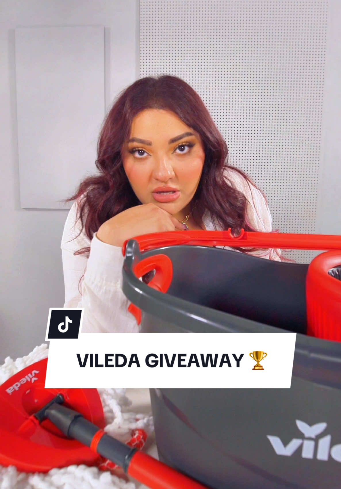 TikTok post by @the.bertilicious for Vileda. Caption reads: GIVEAWAY ALERT WITH @Vileda Lebanon ❤️🏆 كل....