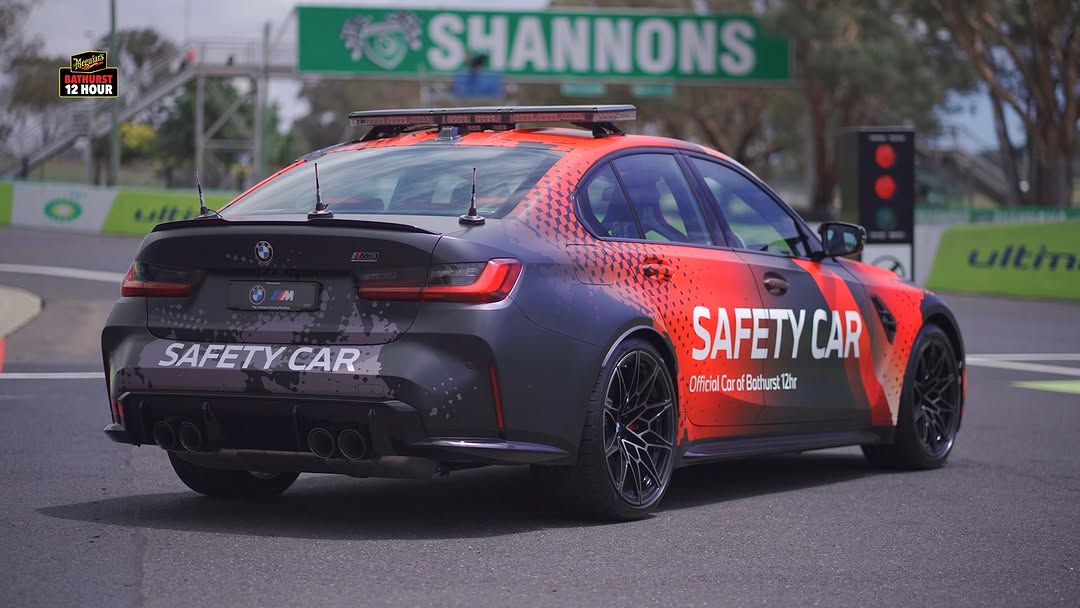 Instagram post by @bathurst12hr for BMW. Caption reads: Celebrating 40 years of the @bmwau M3 👏 #B12Hr.