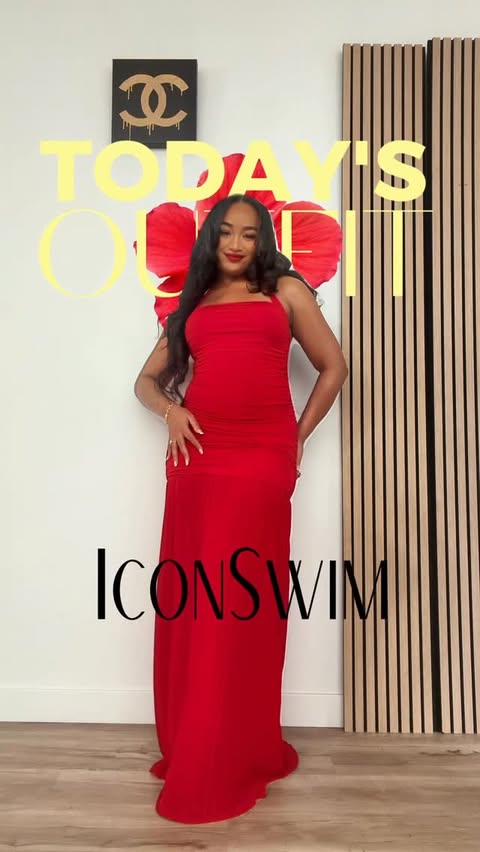 Instagram post by @shaniajuzil for Icon Swim. Caption reads: [...] statement ❤️ main character energy in....