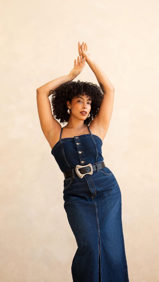 Instagram post by @hazkas for Lee Jeans. Caption reads: Light as Air with @leejeans ☁️✨

I’m a denim girl....