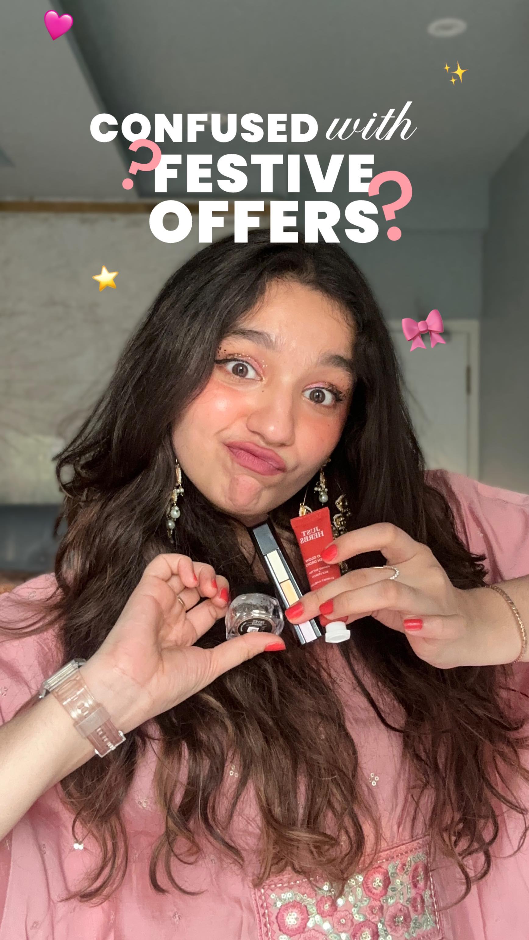 Instagram post by @chaoswithkhush for Smytten. Caption reads: Finally breaking my Diwali overspending curse-....