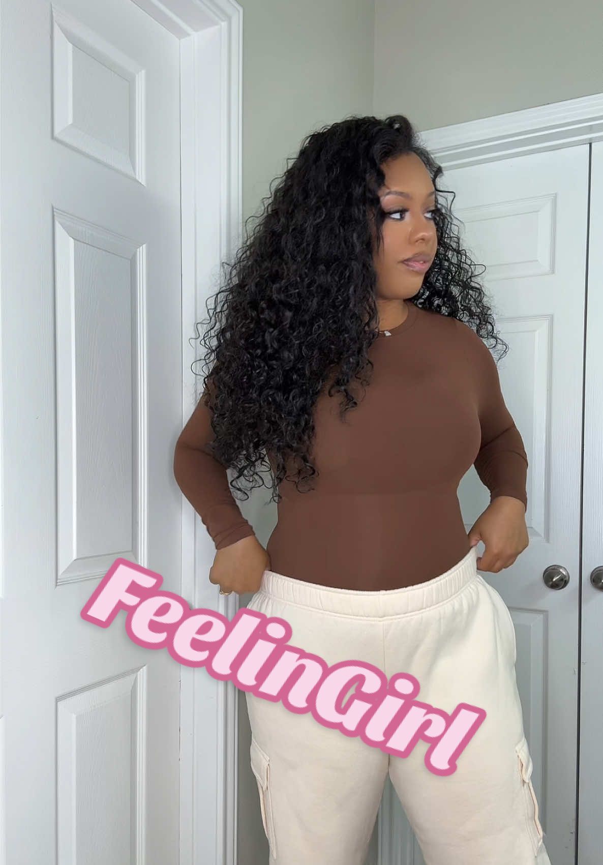 TikTok post by @keidrabelle for Feelingirl. Caption reads: [...] bodysuits at the moment🤭 @FeelinGirl LLC....