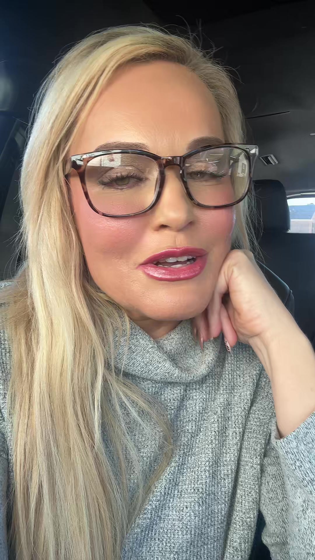 TikTok post by @christianmichelle2024 for RESJOK Reading Glasses. Caption reads: [...] amazing reading glasses out!@RESJOK READING....