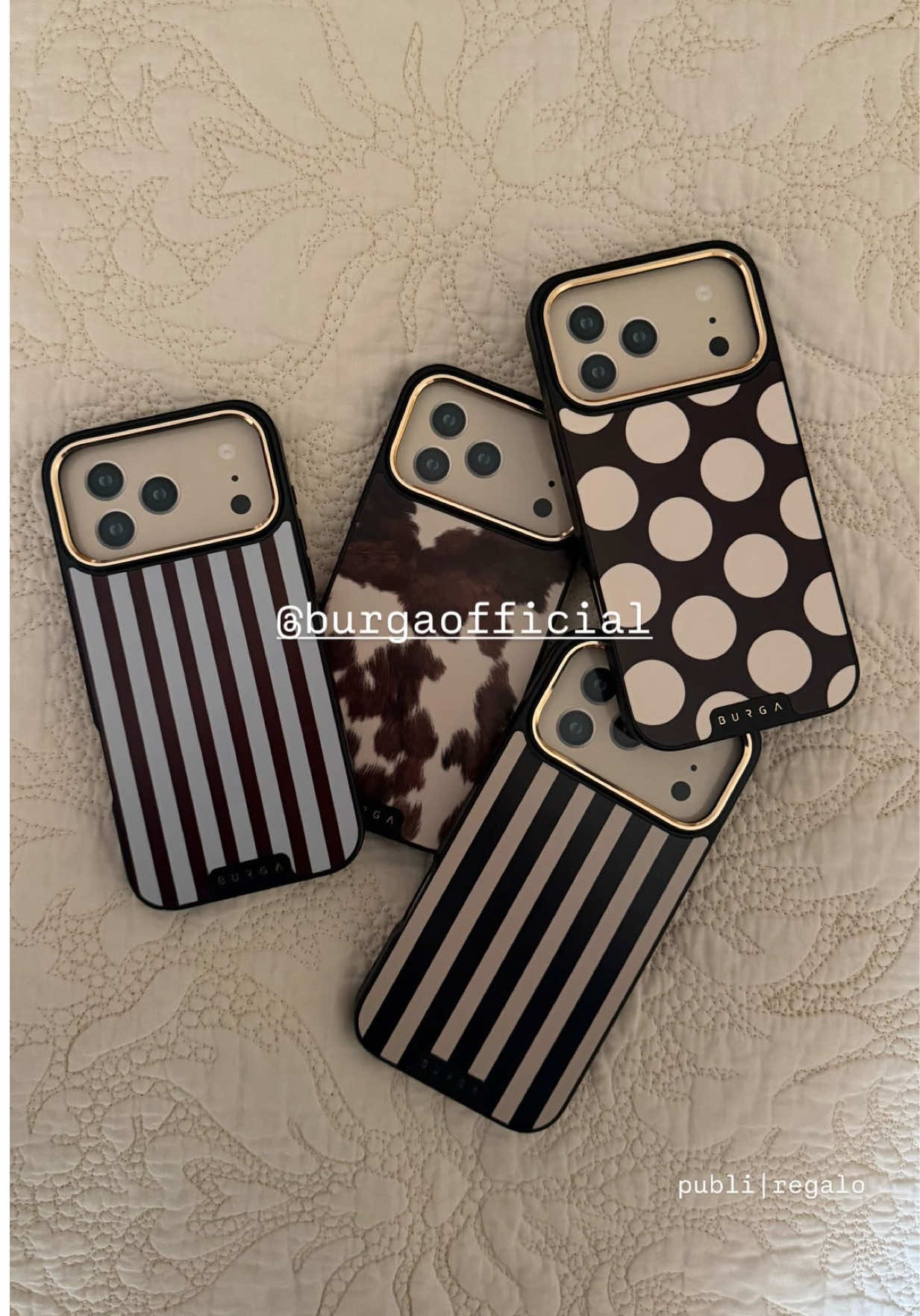 TikTok post by @lugarciab_ for BURGA. Caption reads: [...] santurino 🥹🫂🩷 todas las fundas son de....