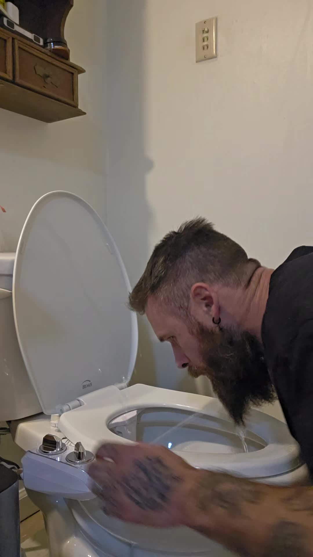TikTok post by @titust215 for LUXE Bidet. Caption reads: #bidet @LUXE Bidet #toilet #bathroommakeover....