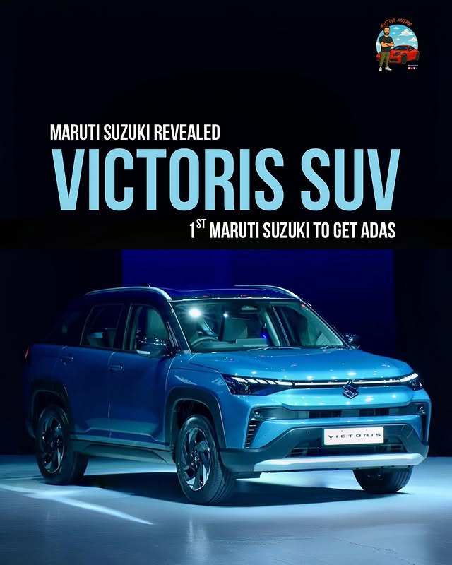 Instagram post by @motor_mitra_ for Maruti Suzuki. Caption reads: Maruti Suzuki revealed new SUV Victoris, an Arena....