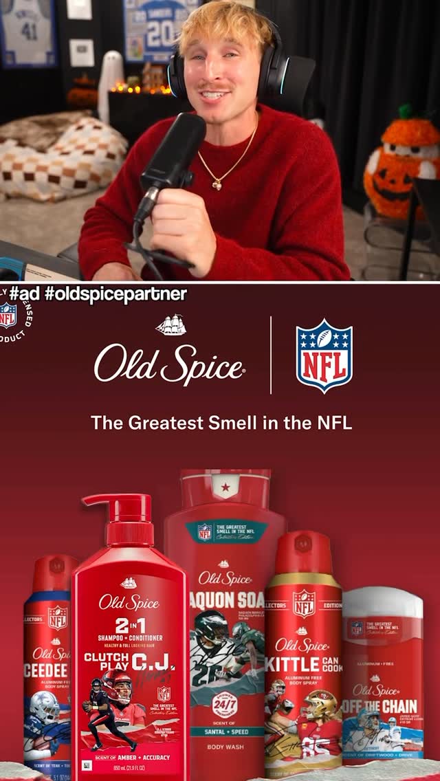 Instagram post by @matthewmeagher for Old Spice. Caption reads: You need to get your hands on this! 🔥 @oldspice....