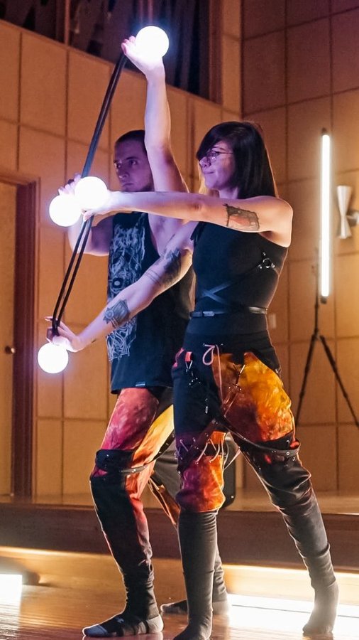 Instagram post by @wei_dreams_of_dragons for Ultrapoi. Caption reads: [...] course) ❤️☺️ Poi: @maine_flowonfire &....