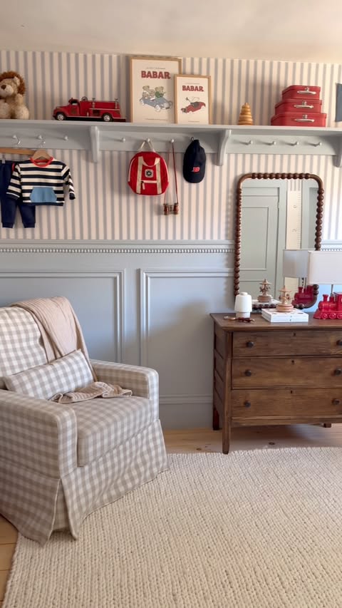 Instagram post by @hannahslittlecottage for Pottery Barn Kids. Caption reads: [...] little room for my dream boy with....