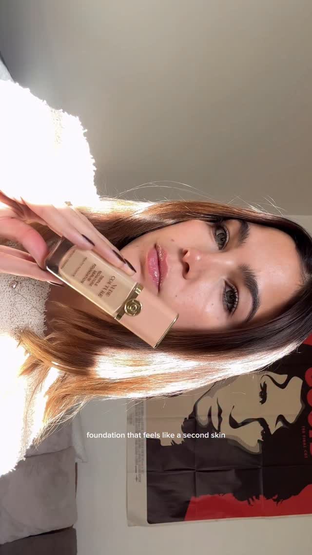 Instagram post by @maria.calvet for Carolina Herrera. Caption reads: I found the perfect blend between skincare and....