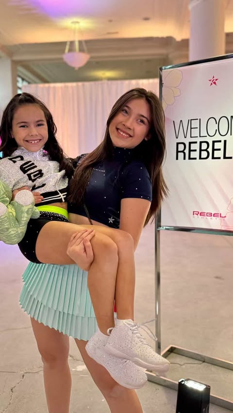 Instagram post by @aubreebedoya for Rebel Athletic. Caption reads: I asked. We packed. Different states, one....