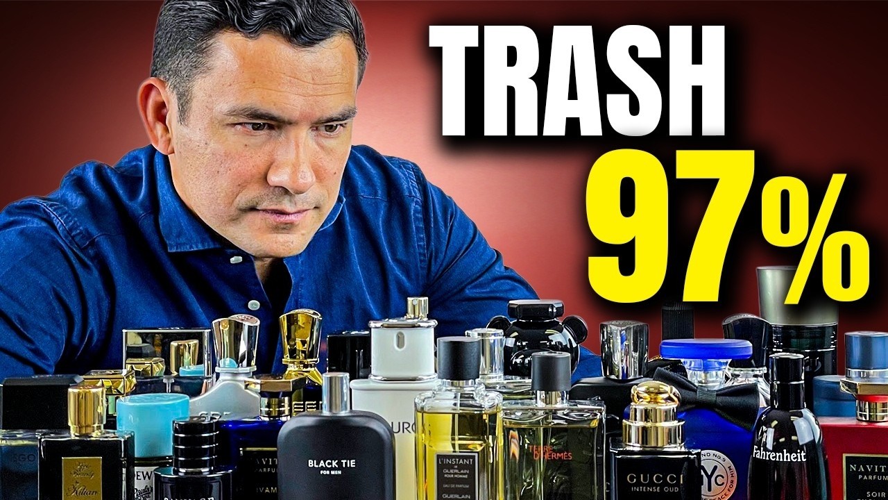 YouTube post by @RealMenRealStyle for Gisada. Caption reads: You DON’T Need Hundreds of Fragrances (You Just....