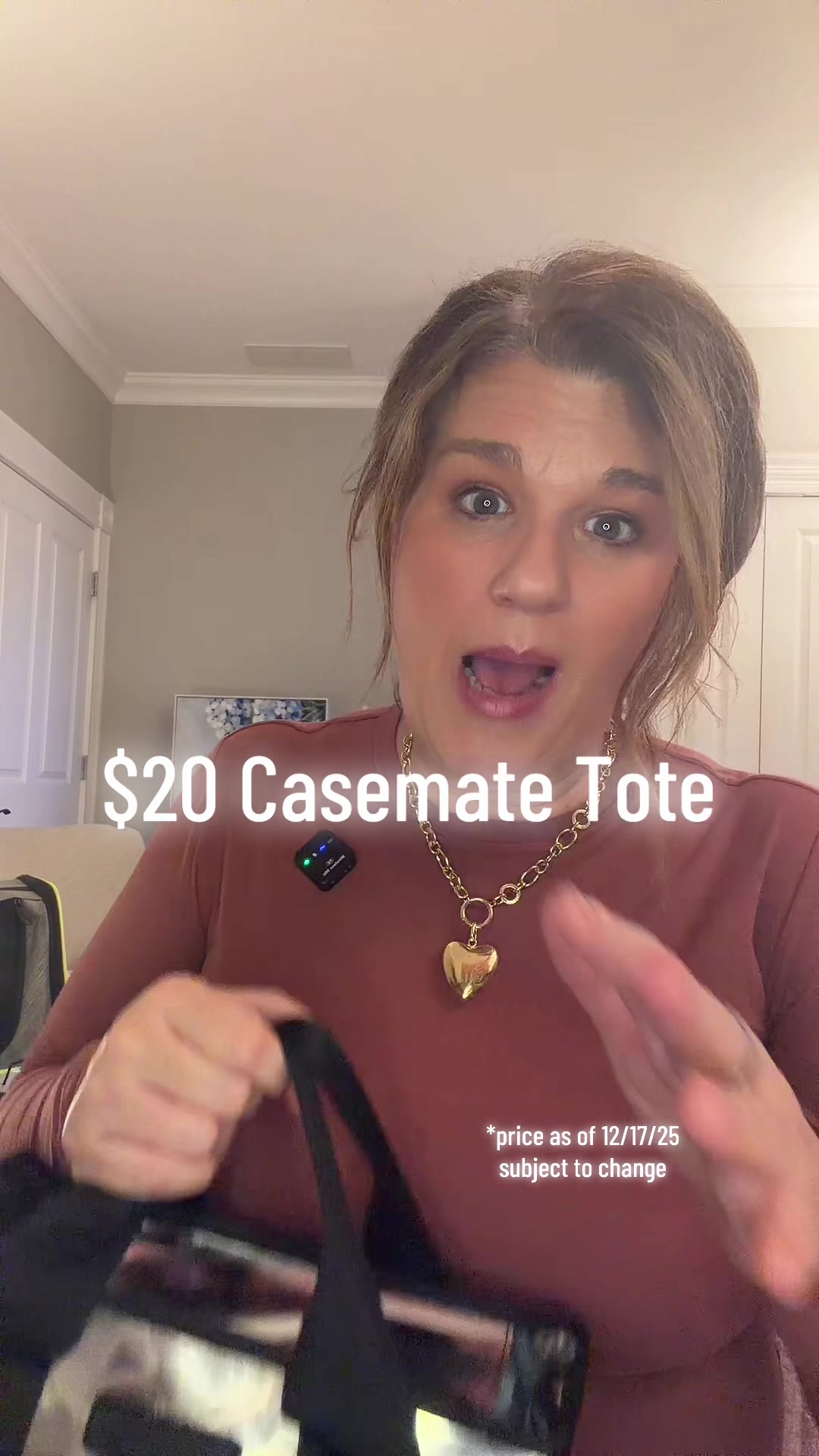 TikTok post by @authenticallylori for Case-Mate. Caption reads: 🏃‍♀️🏃‍♀️🏃‍♀️ i’ve never seen this casemate tote....