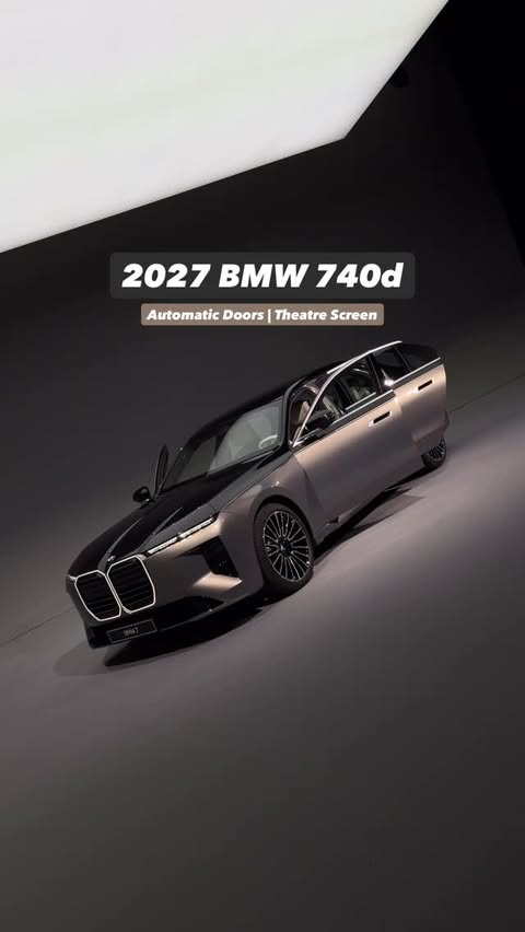 Instagram post by @bimmerworldbrothers for BMW. Caption reads: [Ad] The 2027 BMW 740d #bmw7series #neueklasse....