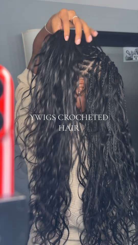 TikTok post by @jjadynann for Ywigs. Caption reads: YWigs body wave, almost a full 5 packs. I’m [...].