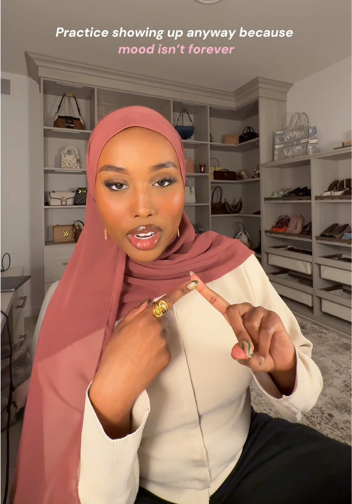 TikTok post by @xoxobahja for impressbeauty. Caption reads: Gurlll, let’s talk. Two rules that’ll change the....