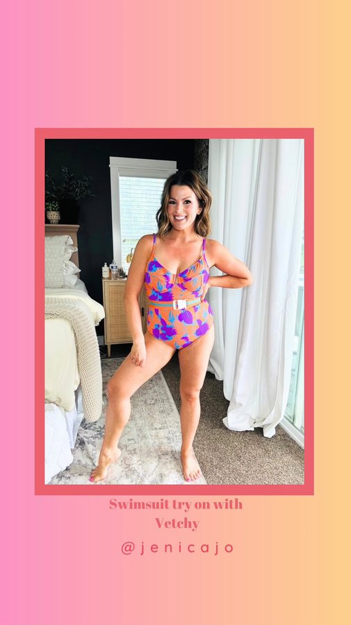 Instagram post by @jenicajo for VETCHY. Caption reads: [...] Which print do you like better? #ad #vetchy....