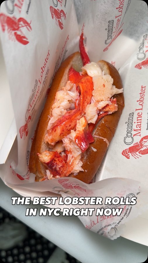 Instagram post by @thecarboholic for Cousins Maine Lobster. Caption reads: @cousinsmainelobster is bringing their authentic....