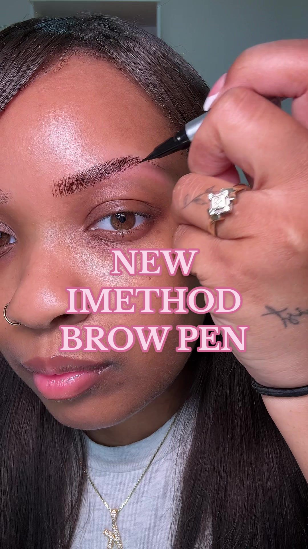 TikTok post by @karzjakeepsitcute for iMethodBeauty. Caption reads: i didn’t even think their brow pens could possibly....