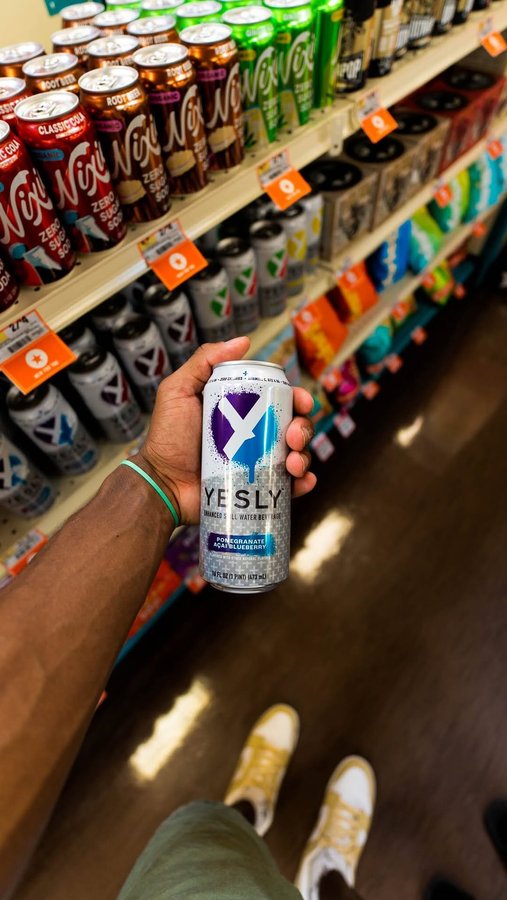 Instagram post by @christianweddington for Yesly Water. Caption reads: Excited to partner with @yeslywater,....