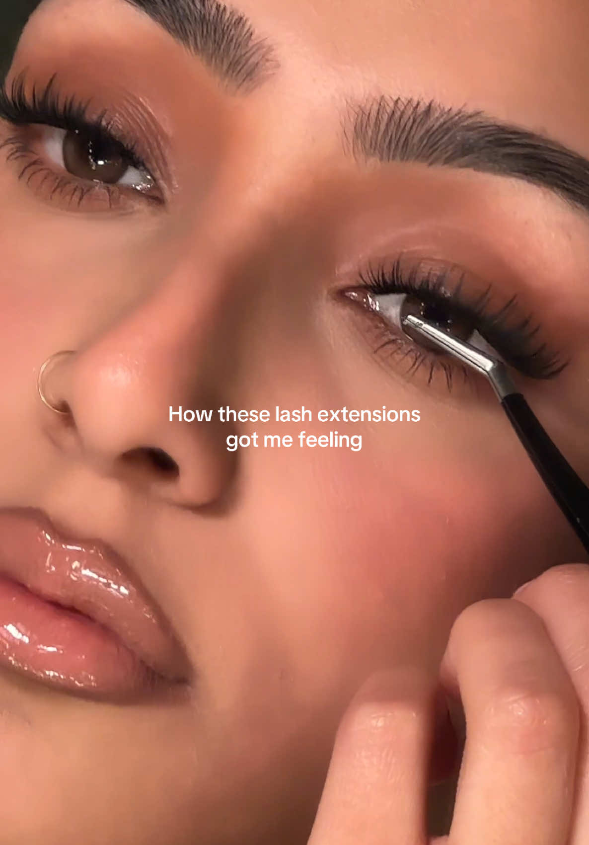 TikTok post by @anssaaa__ for Okay Love Lashes. Caption reads: Whyyyy did @OKAYLOVE do me that way bc now im....