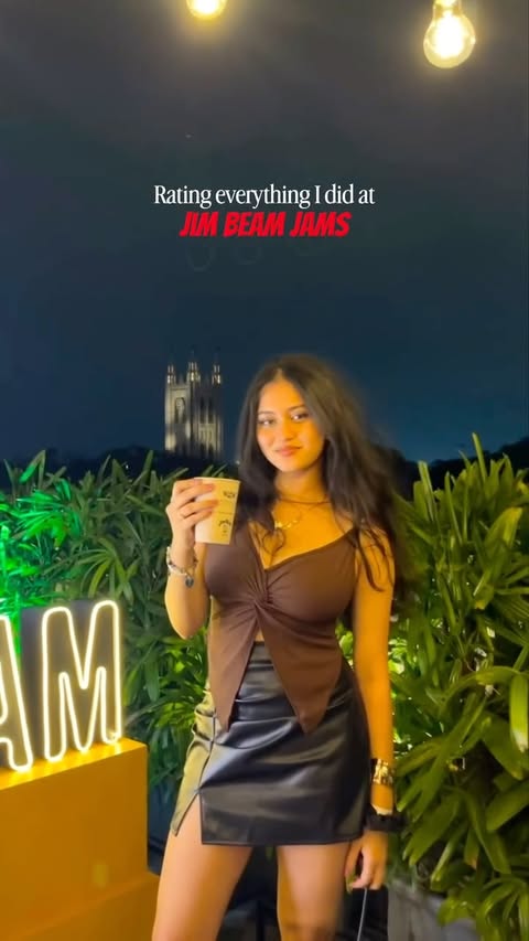 Instagram post by @shinjinin_ for Jim Beam. Caption reads: [...] crowd 🎧✨ Had such a fun night at Jim Beam....