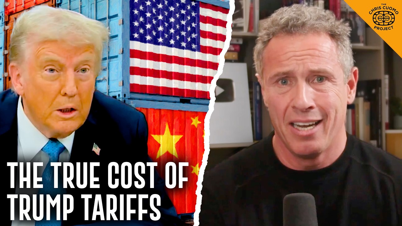 YouTube post by @chriscuomo for COZY EARTH. Caption reads: How Trump’s Tariffs Could Backfire on America.