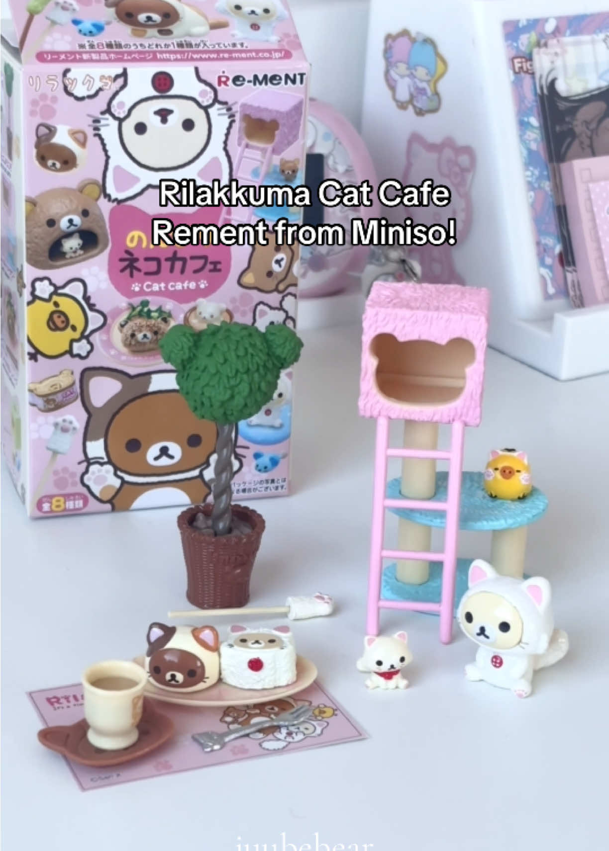 TikTok post by @juubebear for MINISO United States. Caption reads: [...] #sanx #trinkets #rement @MINISO United....