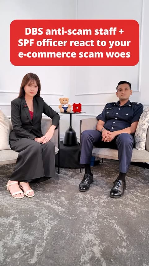 Instagram post by @singaporepoliceforce for DBS Bank. Caption reads: Concert ticket steals or online shopping deals....