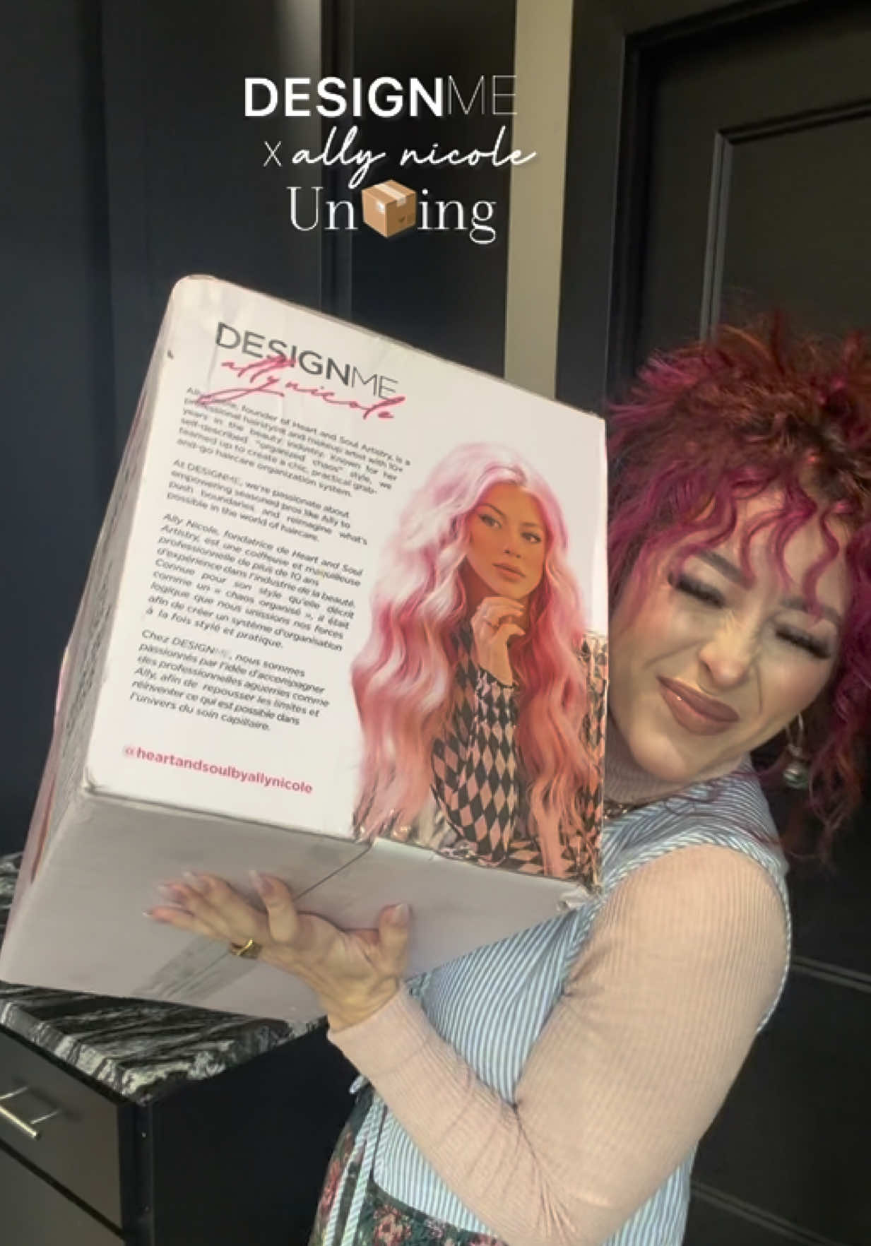 TikTok post by @hairbychanelprince for DESIGNME Hair. Caption reads: HUGE thank you to @Ally Nicole & @DESIGNME Hair....